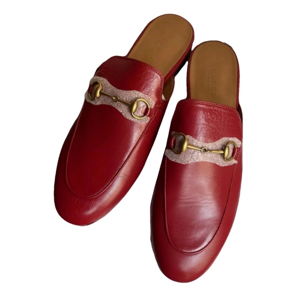 Red Gucci Princetown Mules size 37 - discontinued color!